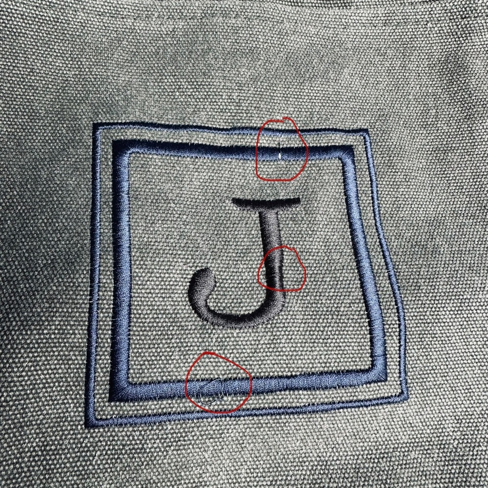 Thirty One Bag/Purse with Embroidered Box and Initial J Hobo Bag - Picture 6 of 7